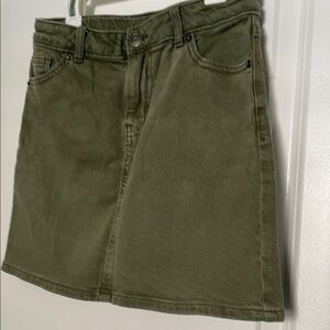Olive Green Girl’s Denim Skirt